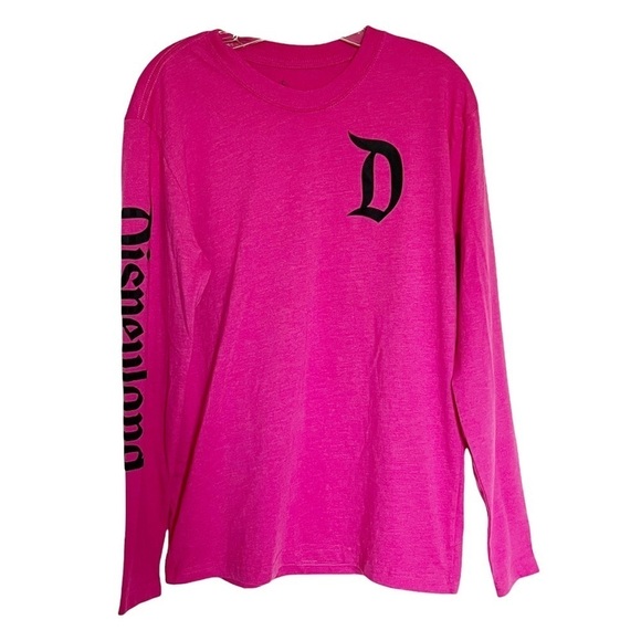 Disneyland Resort T-Shirt Long Sleeve Logo Pink Size Medium - Picture 1 of 8